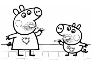 desenhos da peppa pig português brasil colorir peppa pig george e familia  pig 